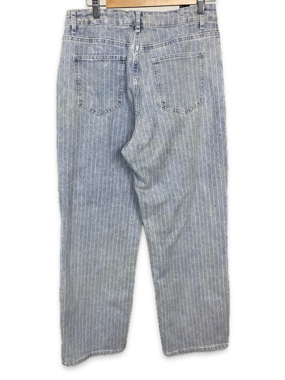 Missguided Light Blue Pinstripe Jeans Straight Leg Jeans Relaxed Denim 30 - Picture 5 of 13